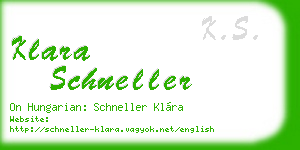 klara schneller business card